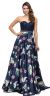 Main image of Bejeweled Waist Lace Top Floral Skirt Long Prom Dress